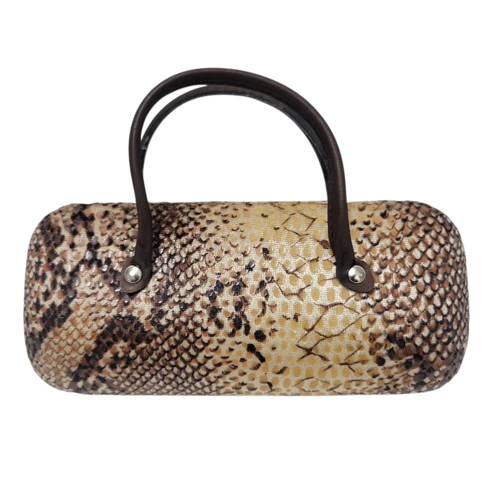 Unbranded Adult Unisex Hardshell Eyeglasses Case Snake Skin Print Pre-owned